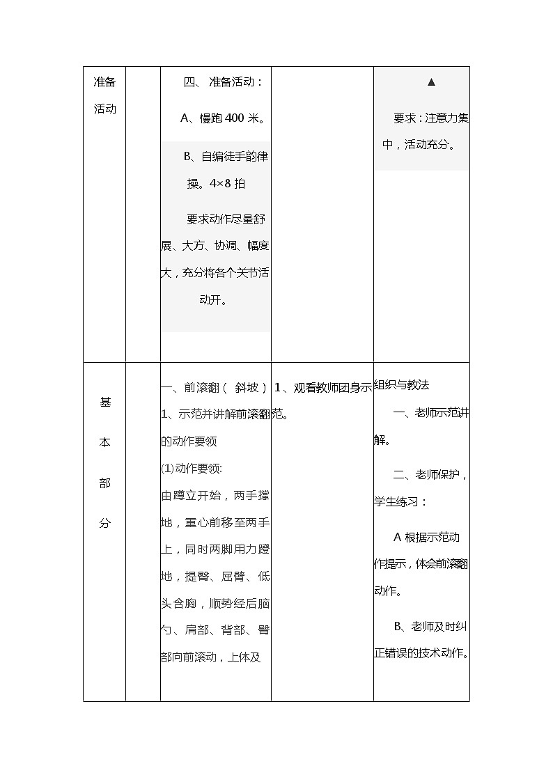 第七章体操——曲体前滚翻教案2021—2022学年人教版体育与健康七年级全一册第2页