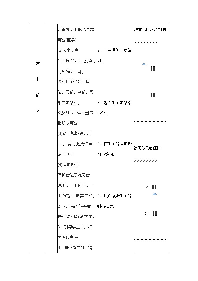 第七章体操——曲体前滚翻教案2021—2022学年人教版体育与健康七年级全一册第3页