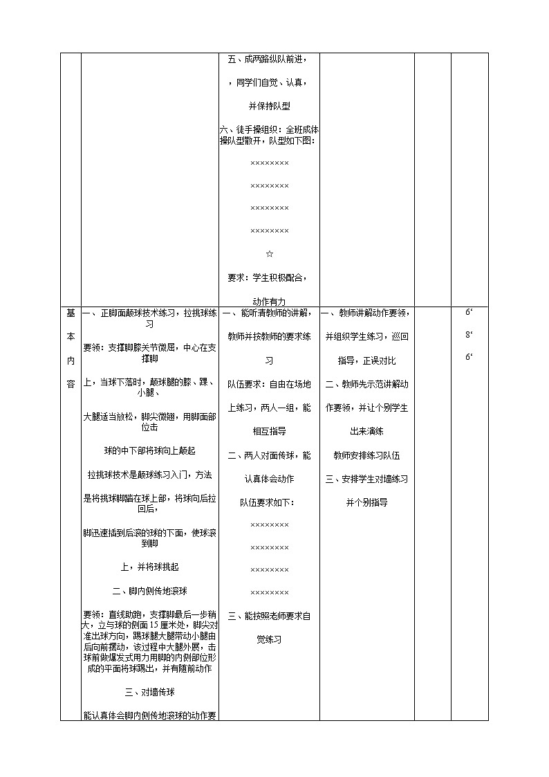 初中体育课足球教学教案第3页