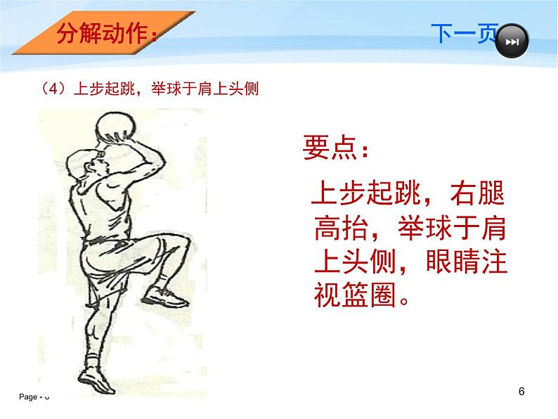 人教版七年级 体育与健康 第四章 篮球-行进间单手肩上投篮 课件06