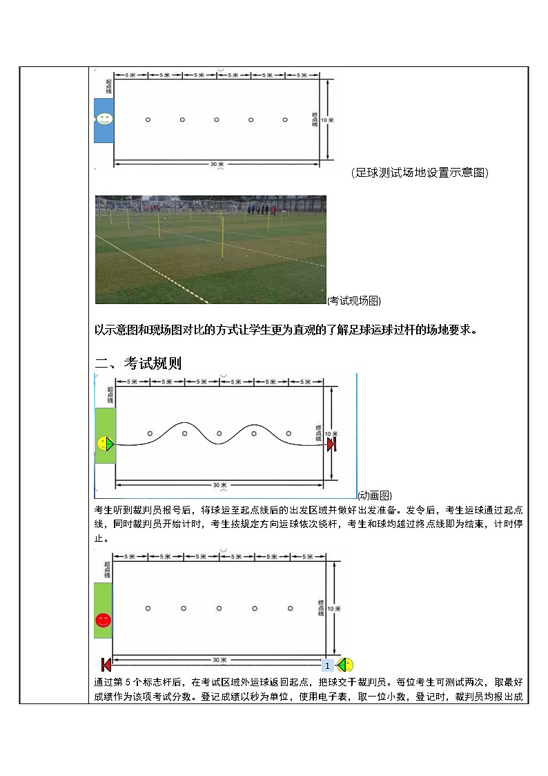 人教版初中体育与健康 九年级-第三章 足球-中考项目--足球运球过杆 教案02