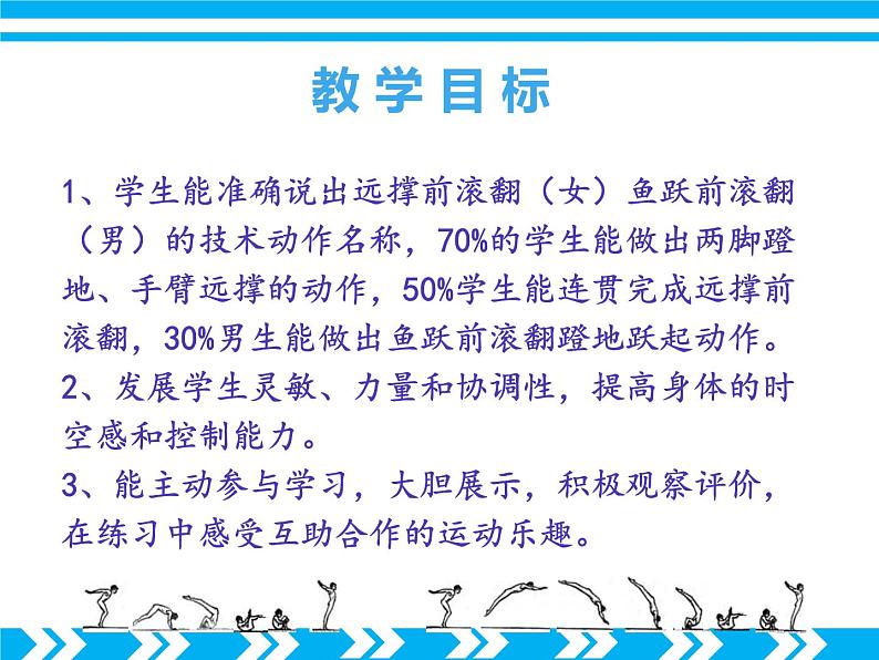 初中体育与健康 人教课标版 八年级 9体操 远撑前滚翻（女）鱼跃前滚翻（男） 课件05