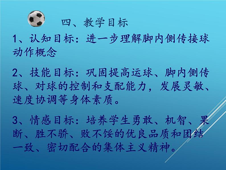 初中体育与健康 人教课标版 七年级 脚背正面、内侧踢球 足球 课件第6页