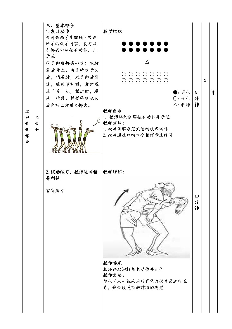 人教版初二《双手掷实心球》教案第2页