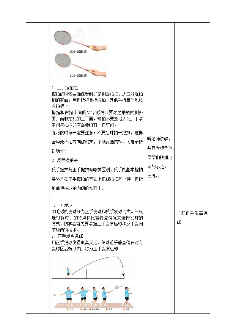 人教版九年级全一册体育  第五章《羽毛球》（课件+教案）02