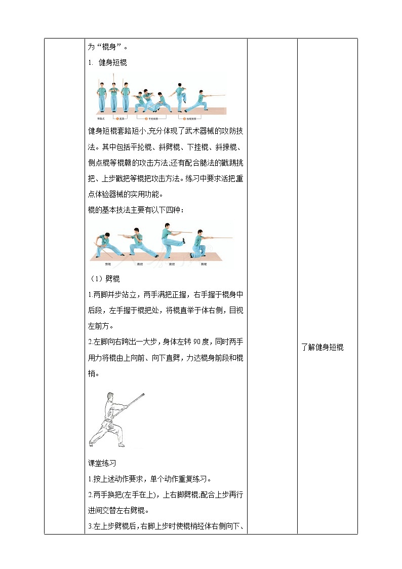 九年级全《武术》教案第2页