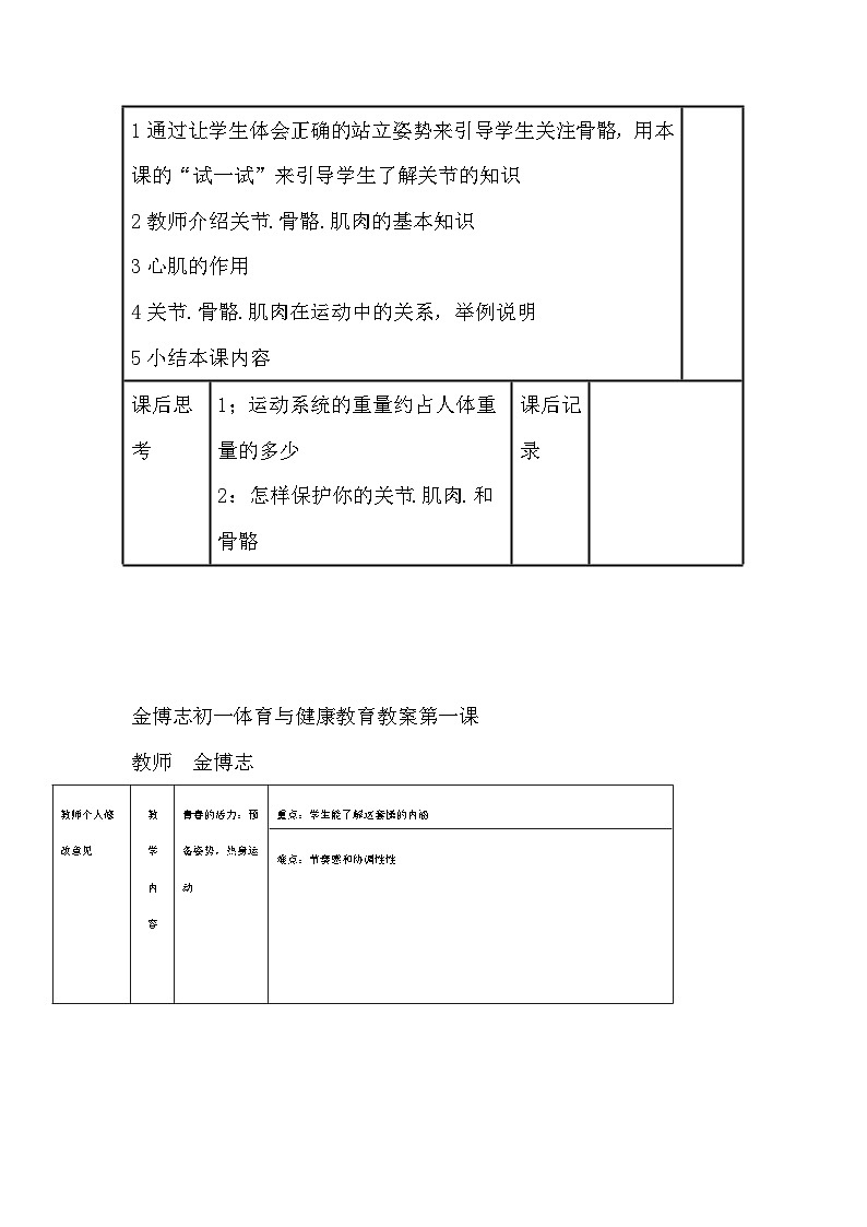 七年级体育下册全册教案102