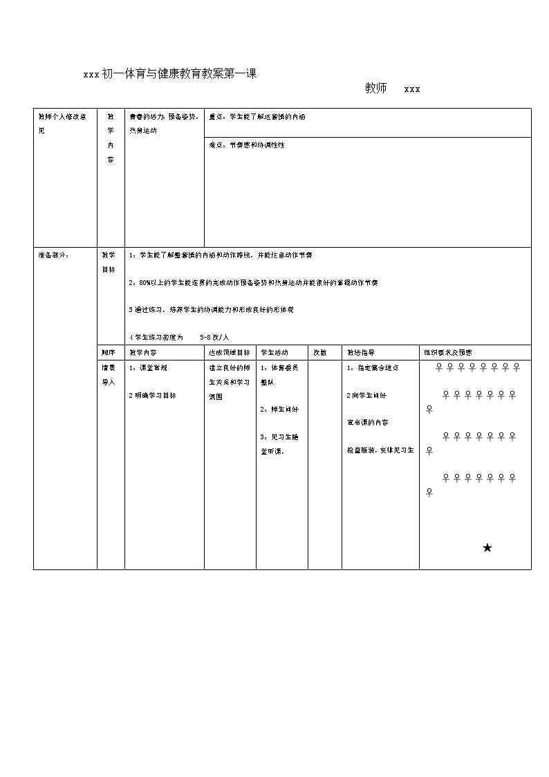 七年级下学期体育教案全集02