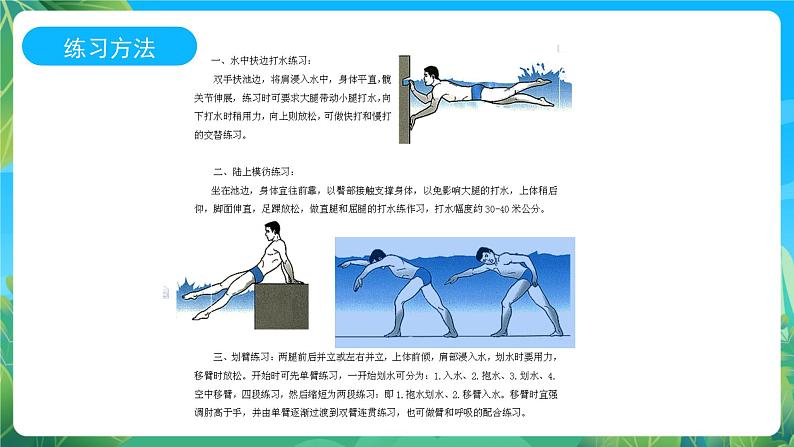 人教版八年级体育与健康《自由泳》参考课件06