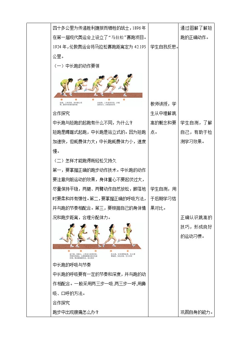 人教版八年级 第二章《田径》教案03
