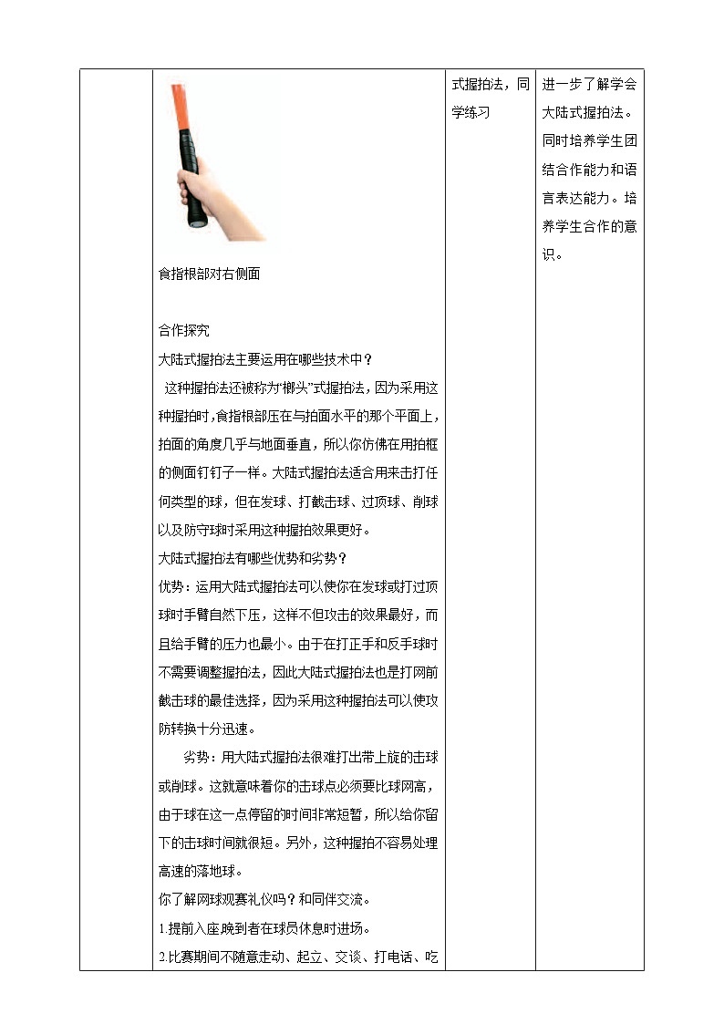 人教版体育九年级《网球》教案第3页
