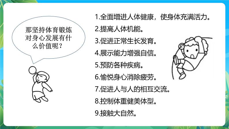 人教版体育七年级全册 第一章《体育与健康理论知识》第2课时 每天坚持一小时体育锻炼 课件第7页