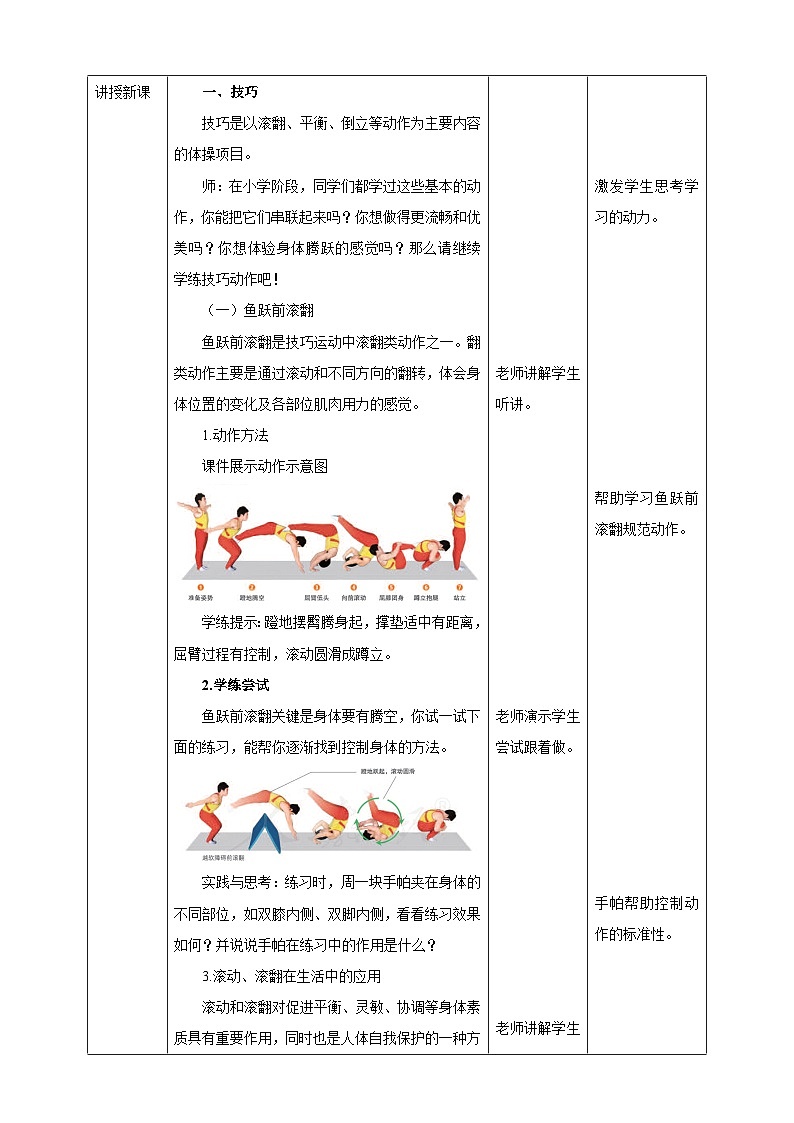 人教版体育七年级全册 第七章《体操》教案第2页