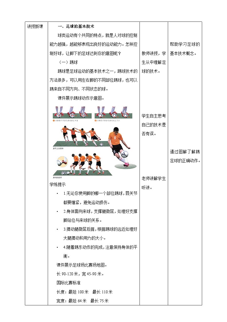 人教版体育七年级全册 第三章《足球》教案第2页
