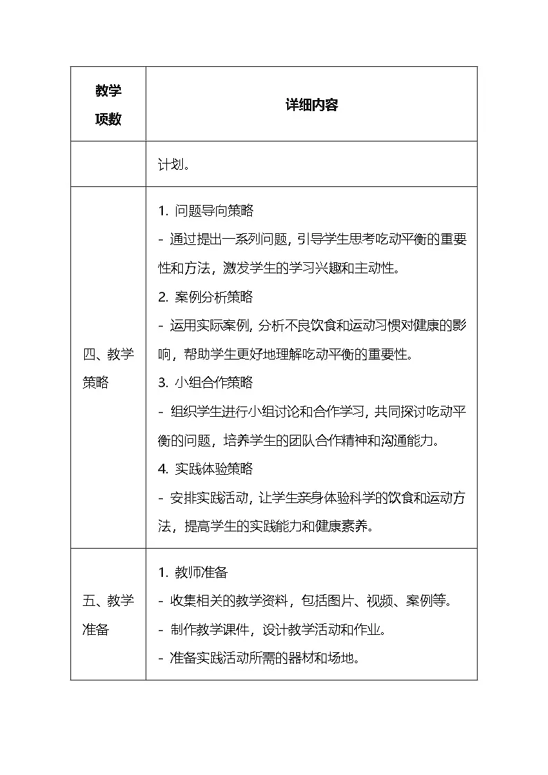 人教版（2024）七年级全一册体育与健康4 吃动平衡，健康体重 教案第3页