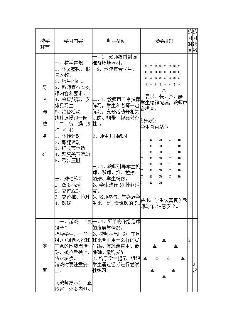 华东师大版体育与健康八年级全册 3.2球类运动的基本技术 足球运动的基本技术 教案第2页