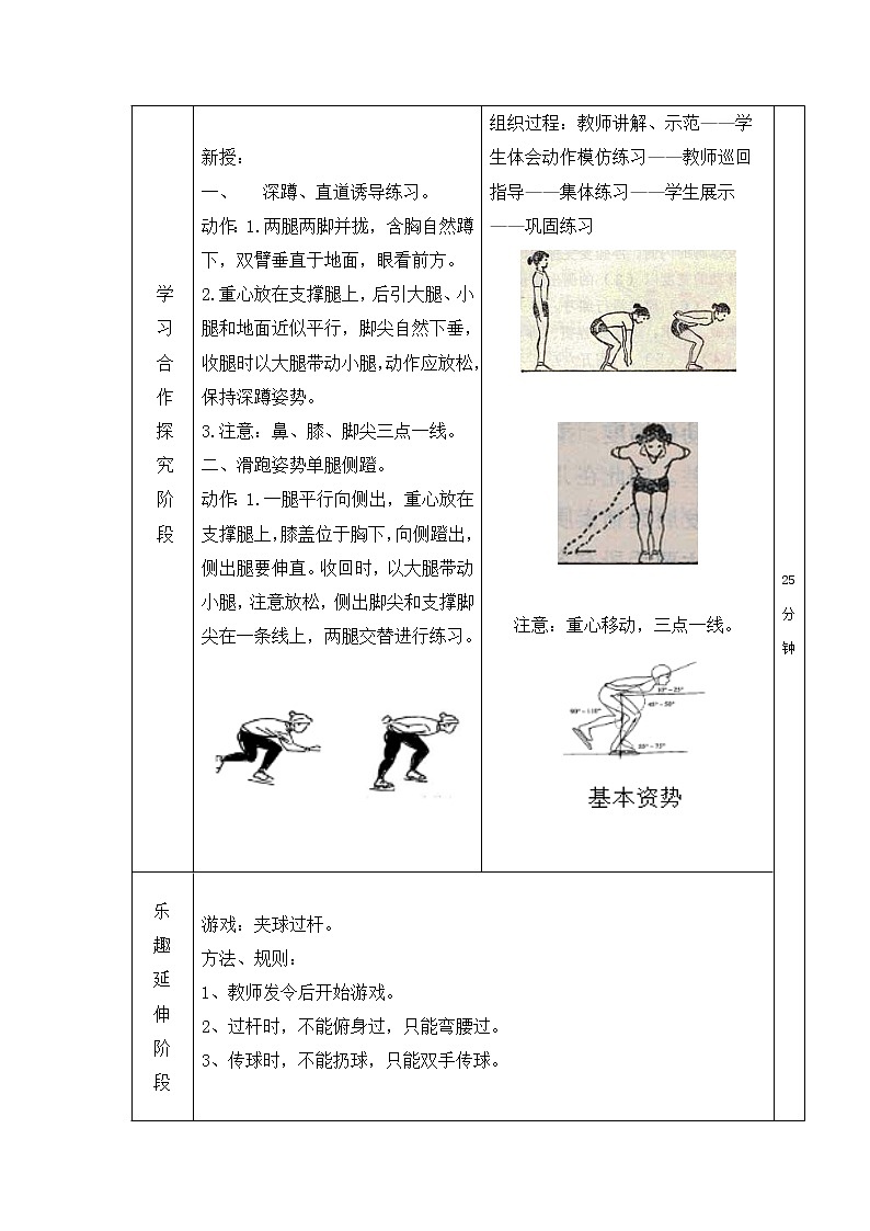 华东师大版体育与健康八年级全册 6.2冰雪类运动的基本技术 滑冰 教案第2页