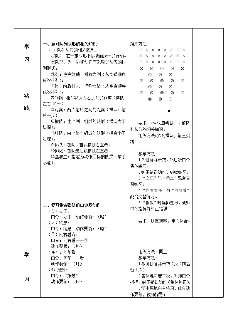 课堂教学常规、队列队形 八年级体育与健康教学设计全一册第2页