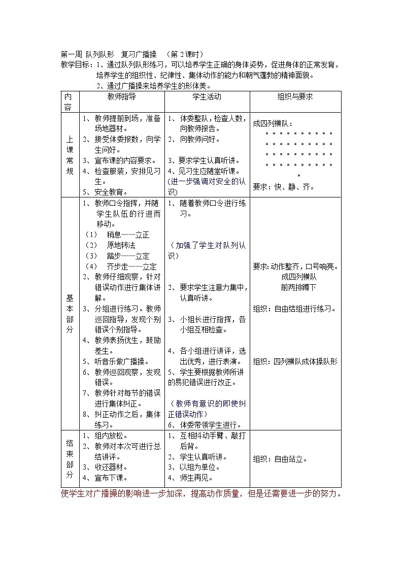 初中八年级体育课教案全集教案第1页