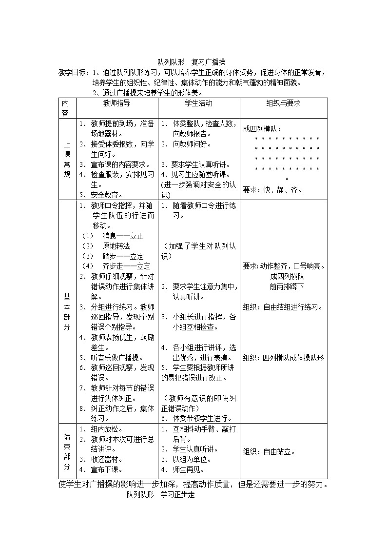 人教版初中九年级全册 体育课全套教案第2页