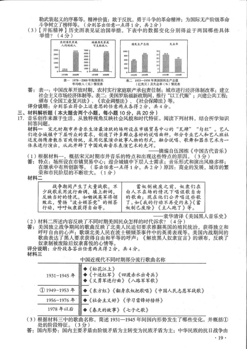 2022年山西省中考真题文科综合卷及答案（文字版）03