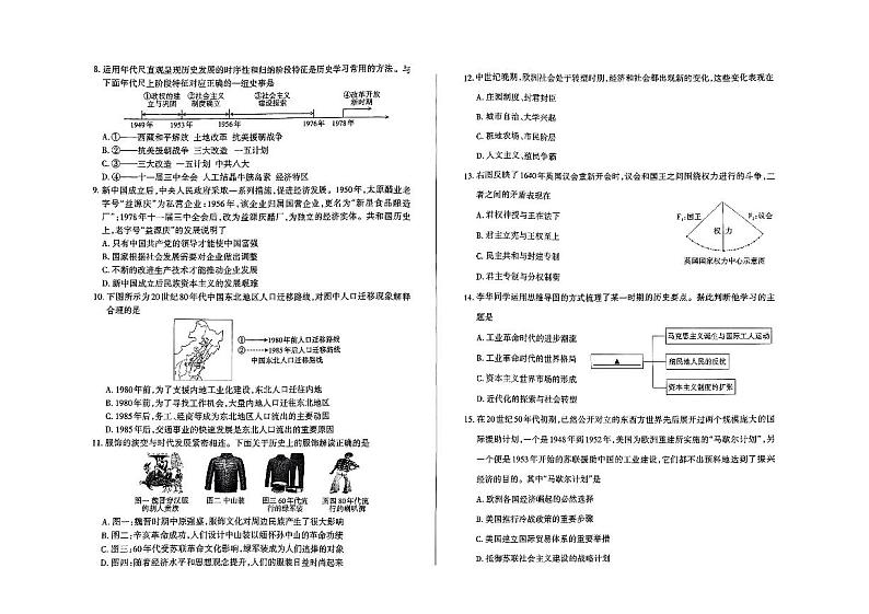 山西省晋中市太谷区多校2024年中考第三次模拟文综试卷02