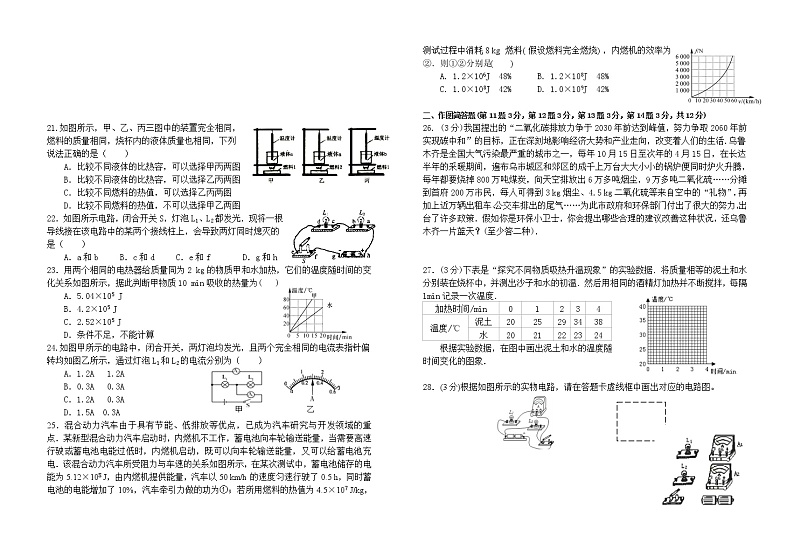 湖北省广水市2021-2022学年九年级上学期第一次月考理综试卷第3页
