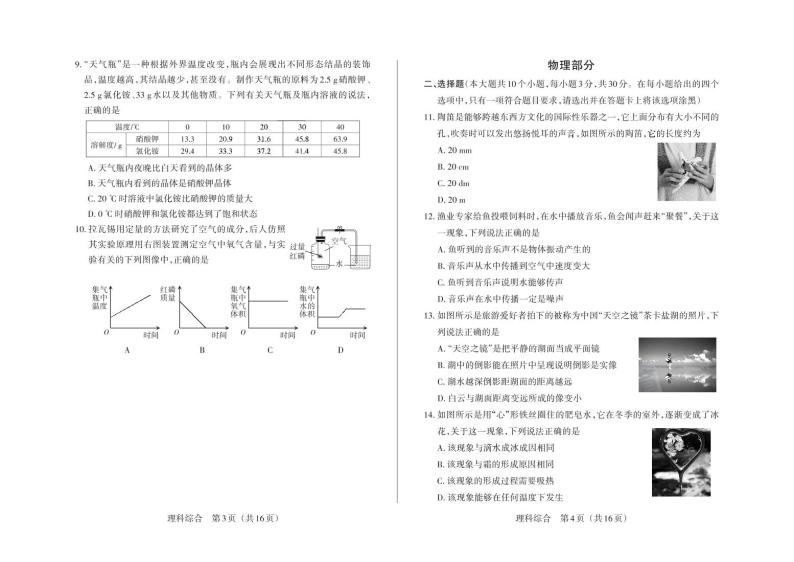 山西省2022届中考模拟理综试卷（PDF版）02