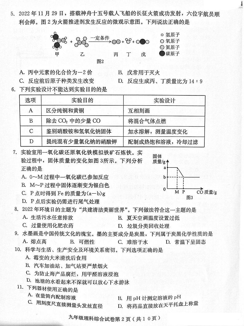 2023年河北省保定市中考一模理综试题+答案02
