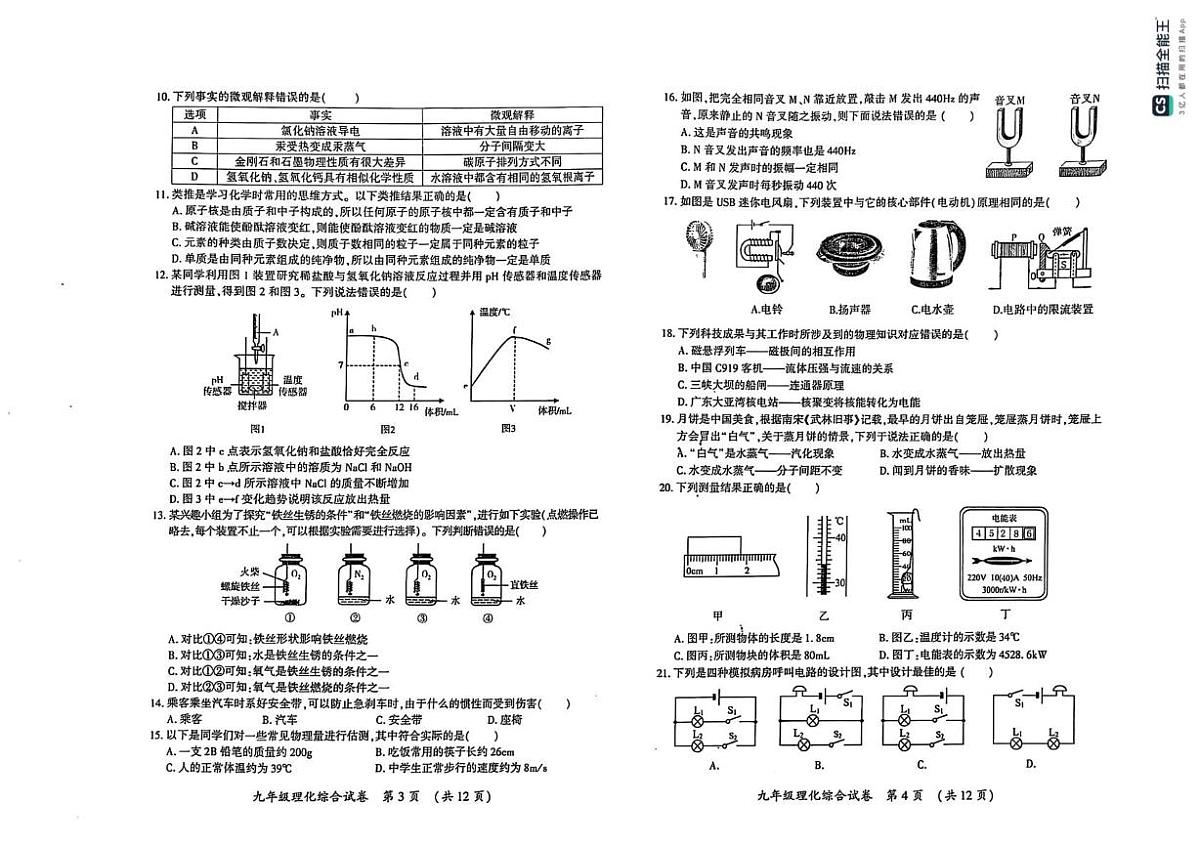 2025年黑龙江省哈尔滨市香坊区中考二模理科综合试题（中考模拟）第2页