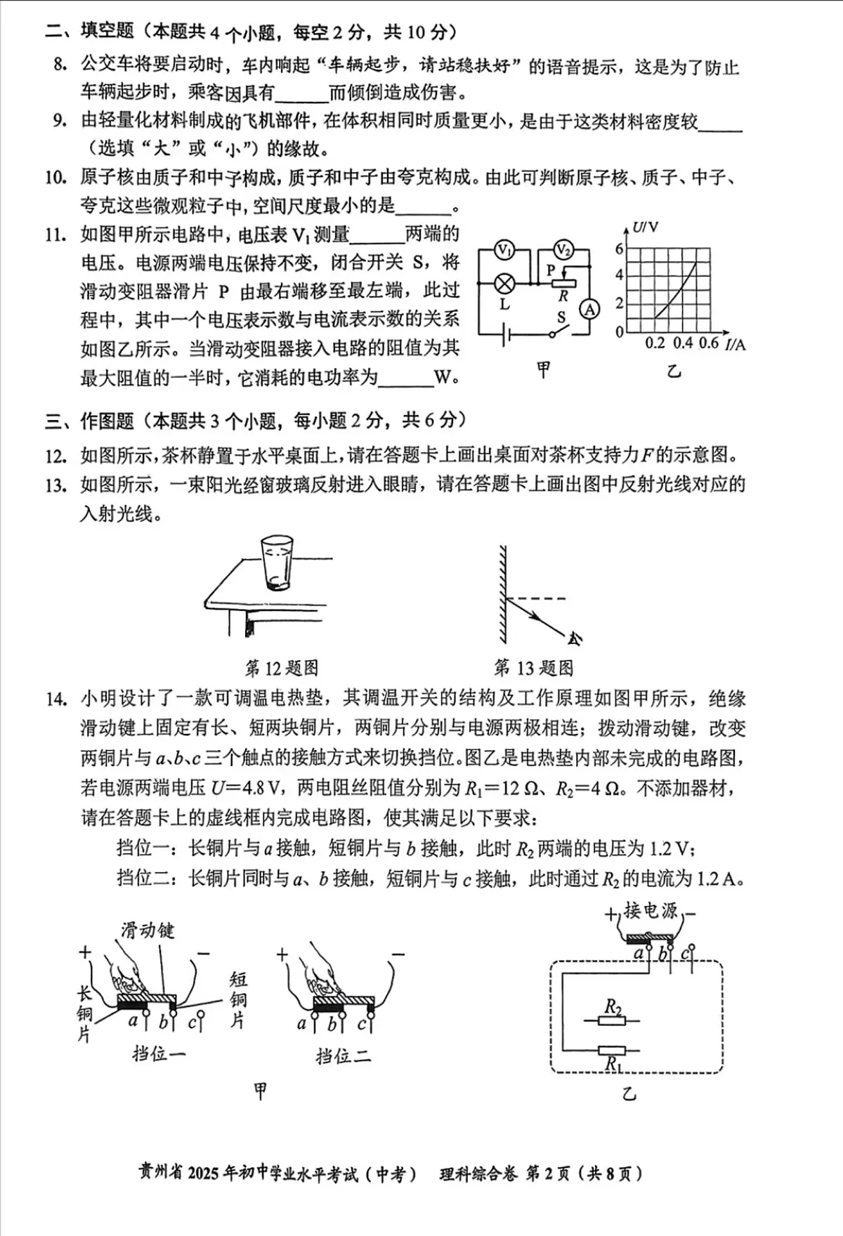 2025年贵州省中考理综试题无标答第2页