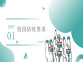 绿色简约卡通风开学疫情防护主题班会