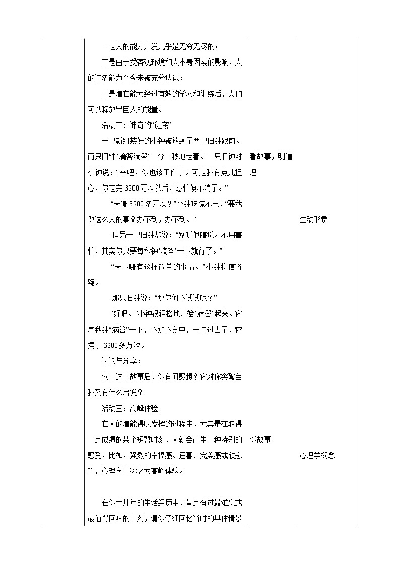 北师大版心理健康九年级 第16课 唤醒沉睡的潜能 课件+教案+素材02