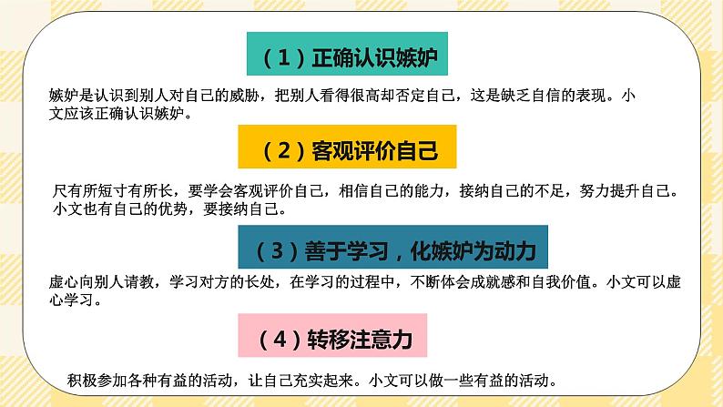 北师大版心理健康八年级第十四课 驱散嫉妒的阴云 课件05