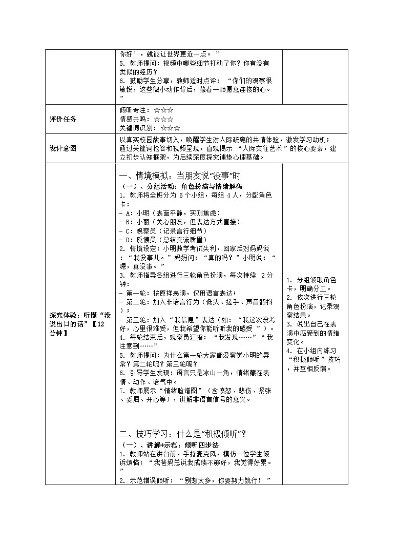 第11课 人际交往的艺术　教学设计 北师大版（2015）心理健康七年级全一册第3页
