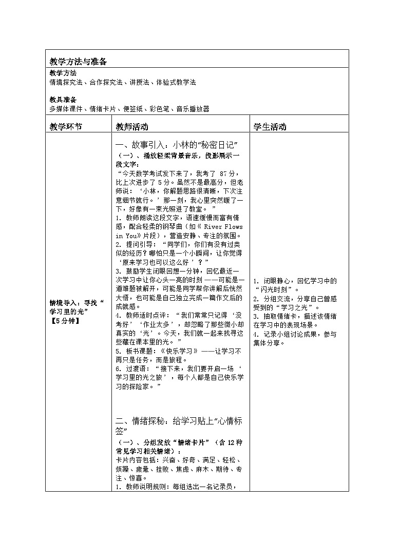 第12课 快乐学习 教学设计 2025-2026学年北师大版（2015）初中心理健康九年级全一册第2页
