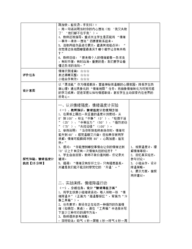 第20课 把握情绪的主旋律 教学设计 北师大版（2015）心理健康七年级全一册第3页