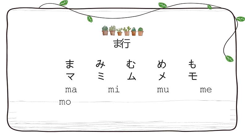 五十音图+ま行+课件+初中日语人教版第一册01