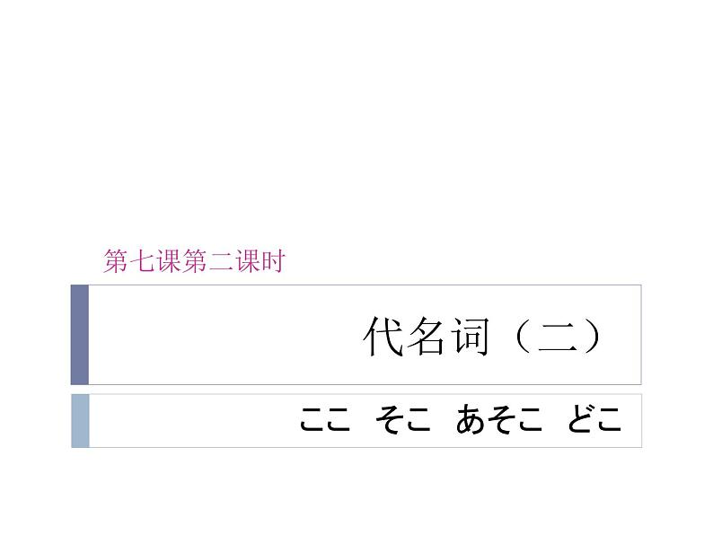 人教版日语七年级 第七课.学校案内 7.2代名词(地) 课件02