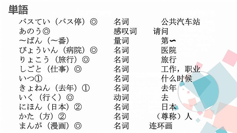 第10课バス停课件ppt 人教版日语七年级第2页