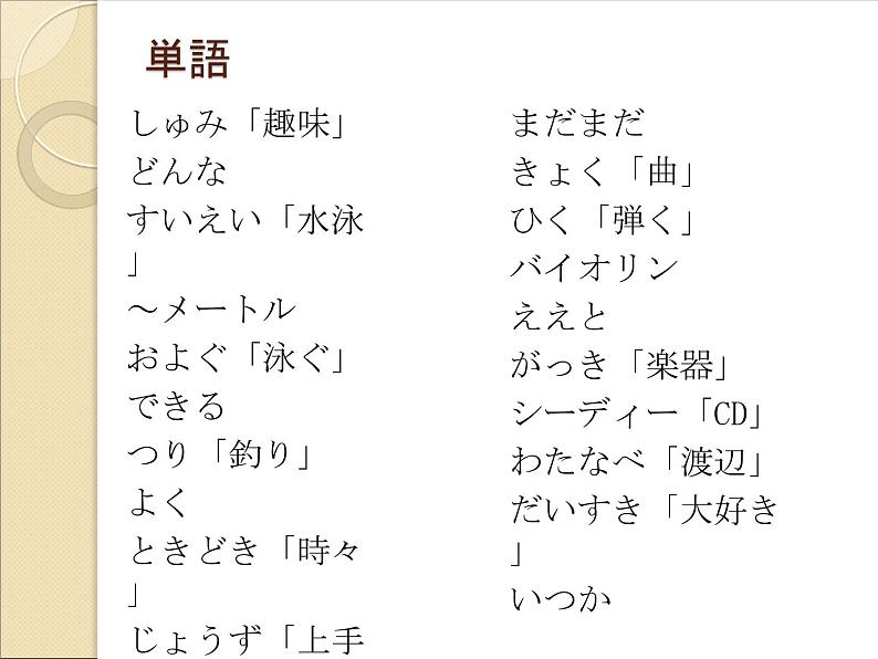 七年级第十五课趣味  课件  人教版日语七年级全册03