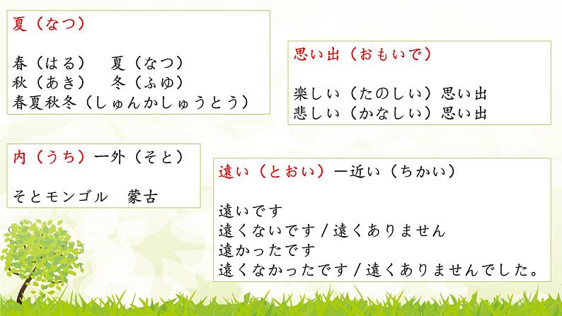 第十二课 夏休みの思い出   课件人教版日语七年级全册ppt第4页