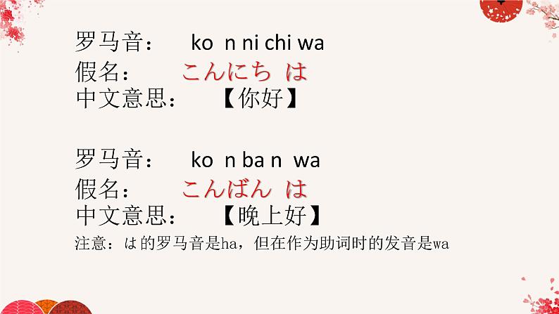 人教版七年级 日语入门口语课寒暄语课件04