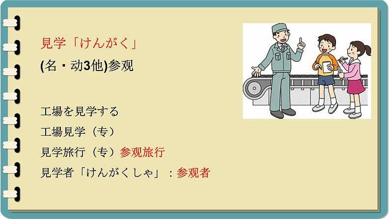 第1课 工場見学 学校新聞课件PPT07