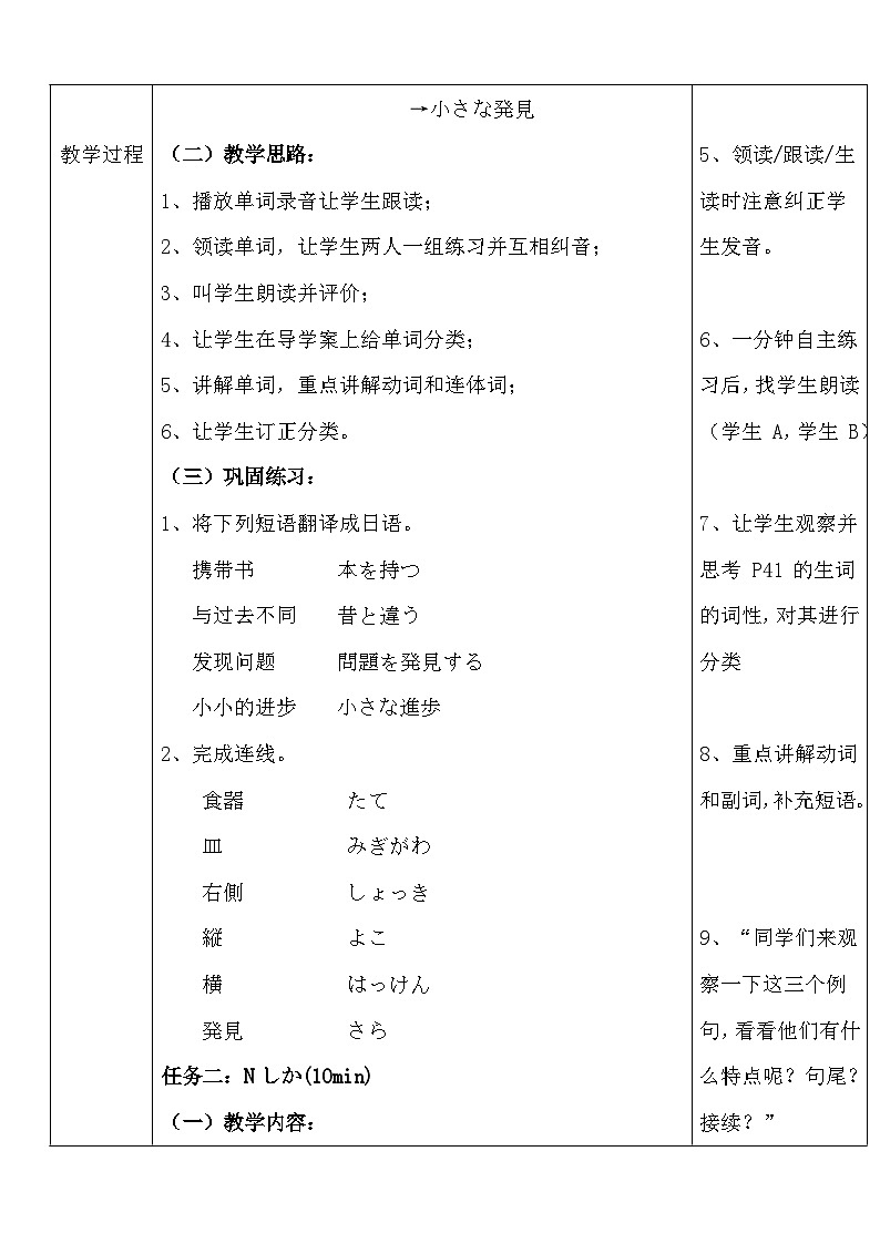 【上课必备】人教版 初中日语 八年级 第四课 单词 教案03