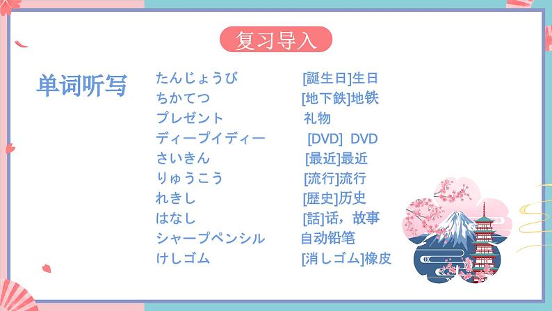 人教版日语七年级 第14课 《会话：誕生日 》第2课时 课件+教案+导学案01