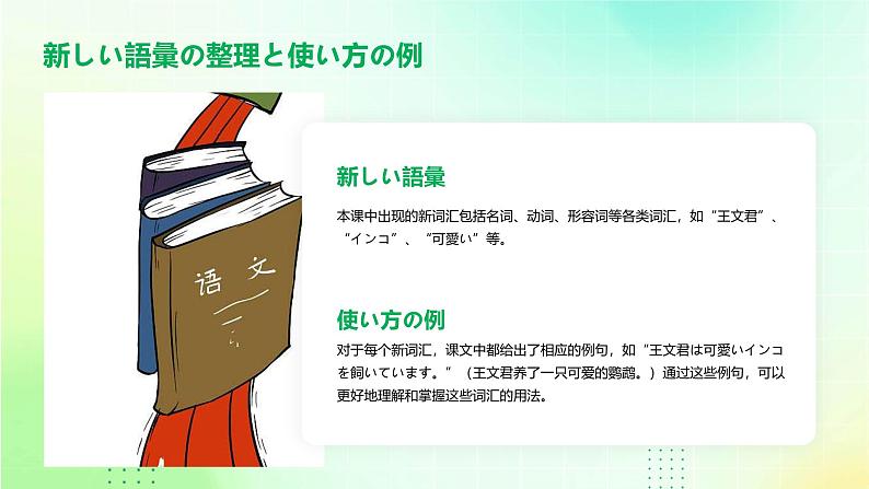 人教版初中八年级全册日语-第一单元-课次3 课文：王文君のインコ【课件】08