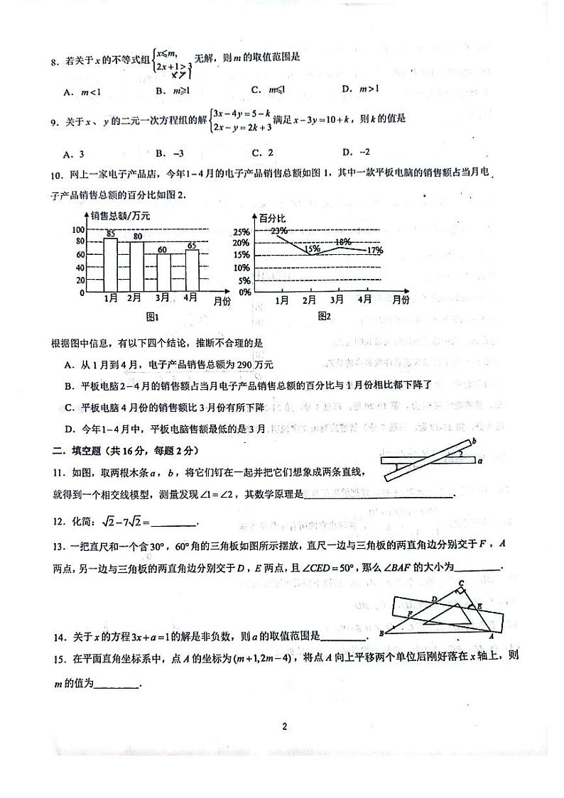 2023首师二附初一6月考（无答案）第2页