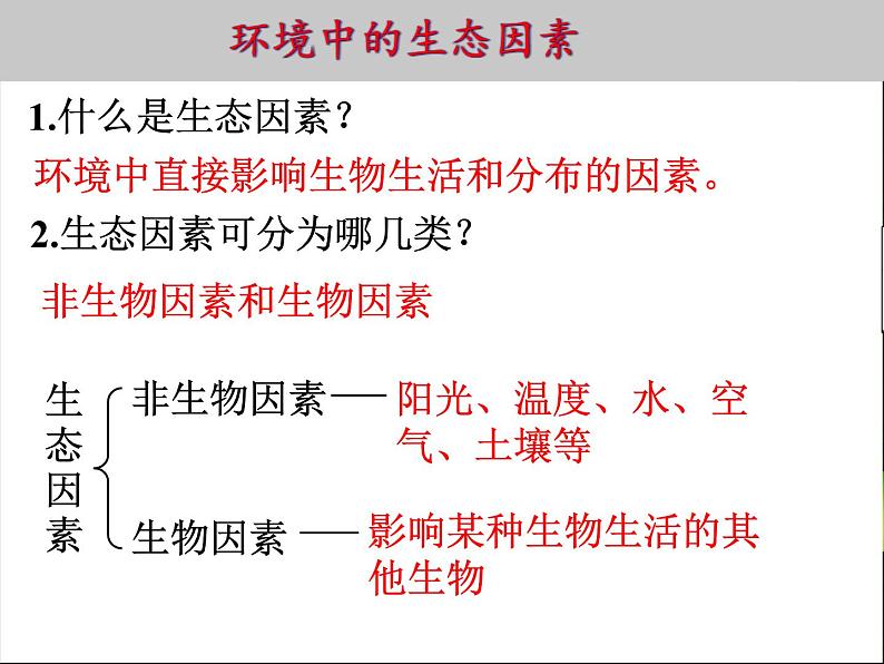 第一单元第二章第一节 生物与环境的关系七年级上学期人教版生物 课件06