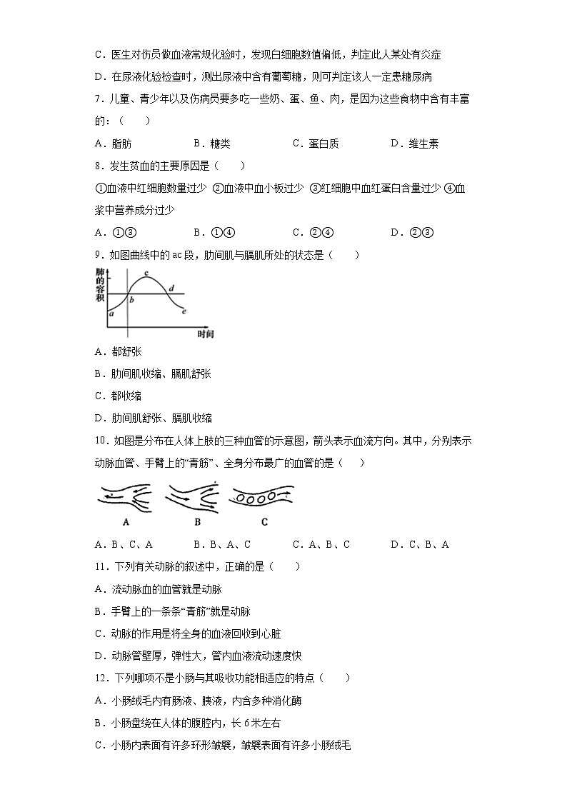 山东省青岛市青岛西海岸新区2020-2021学年七年级下学期期中生物试题（word版 含答案）第2页